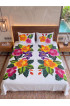 Hand Painted Rayon Bedsheet Set King Size